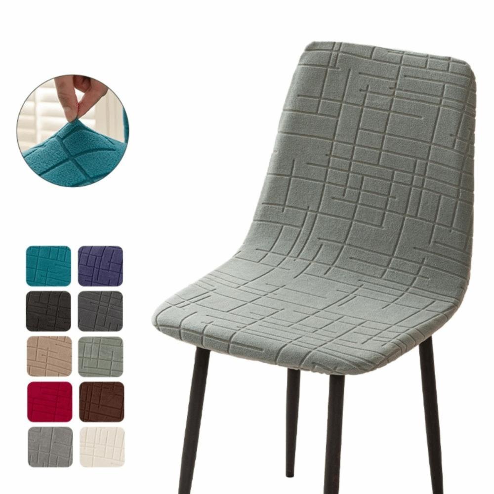 Stretchy Fabric Dining Chair Cover Geometric Texture Seat Case Seat Back Cover Office Chair