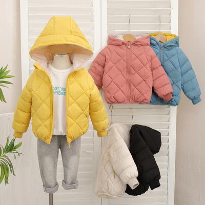 Children's Cotton Coat Fall Winter Boys and Girls Thick Hooded Coat Down Short Padded Jacket Short