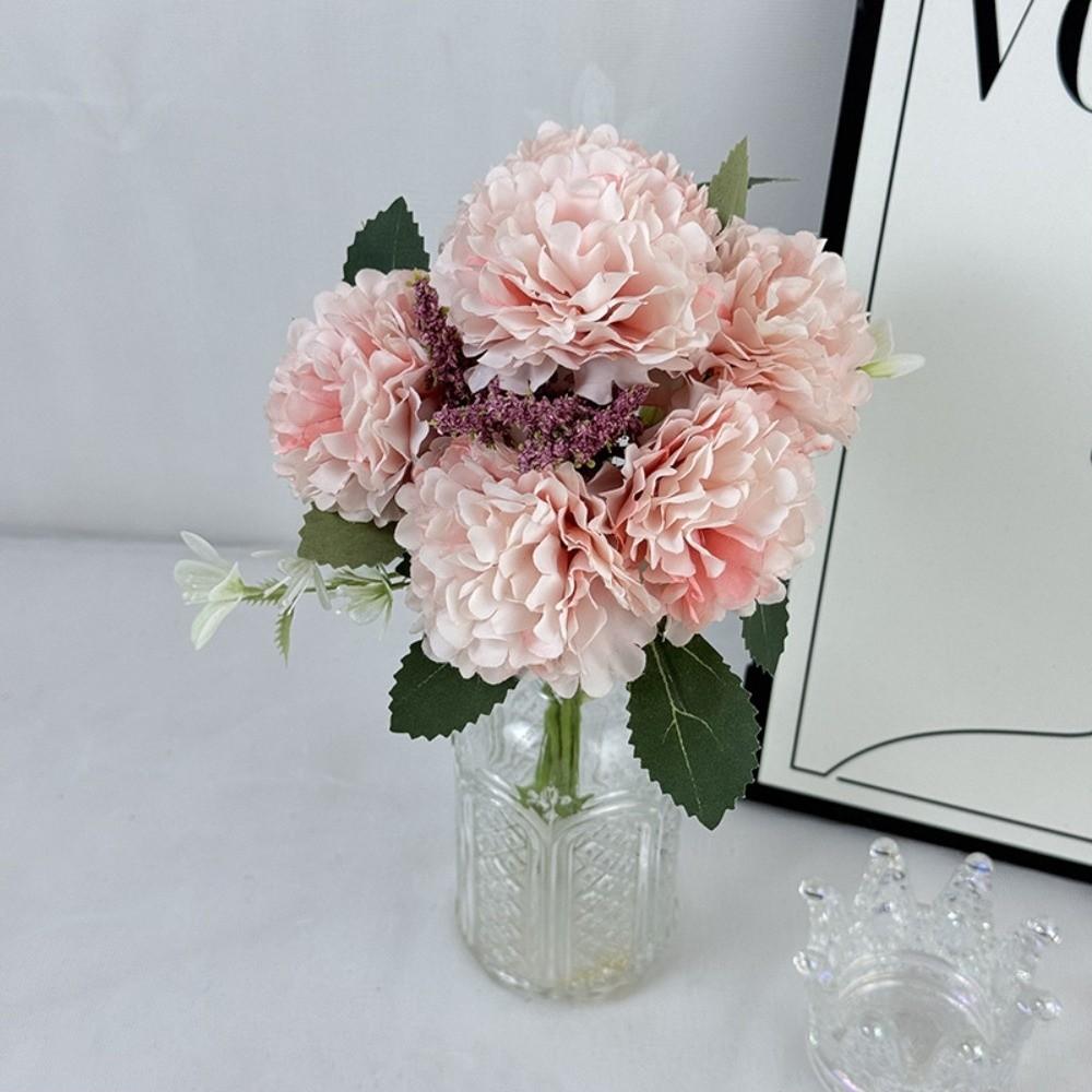 New 30CM Peony Silk Flowers Gifts DIY Artificial Peony Bouquet 7 Heads Fake Flower Table Decor