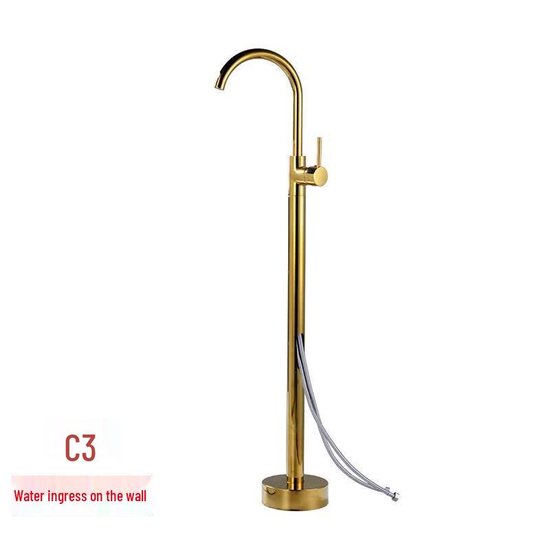 Handun Gold Floor-Standing Bathtub & Basin Faucet