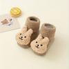 1 pairs of winter newborn non-slip floor socks Cute bear pattern children's toddler socks Cozy plush indoor non-slip socks
