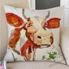 Nordische Aquarell Schöne Kuh Malerei Heim Dekoration Sofa Überwurf Kissenbezug Ölgemälde Baumwolle Leinen Stuhl Sitzkissenbezug
