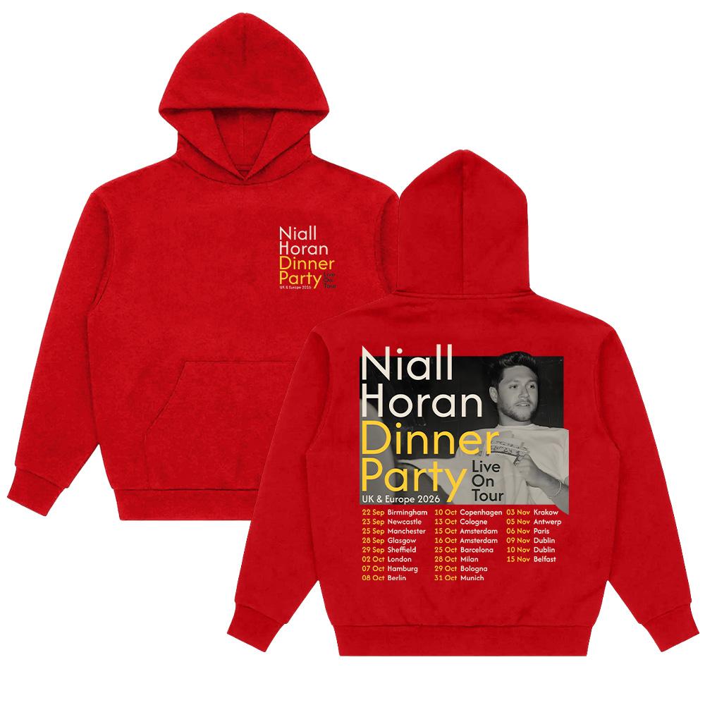 Niall Horan Dinner Party UK & Europe 2026 Live On Tour Hoodies Men Women Harajuku Hip Hop Street Sweatshirts Casual Streetwear