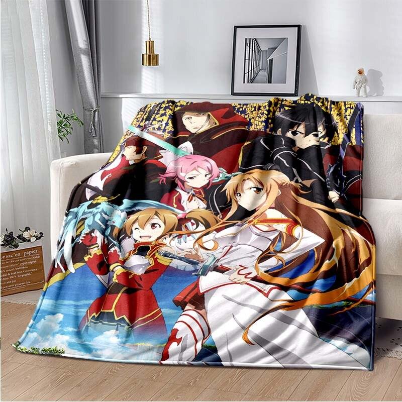 Asuna Sword Art Online 3D sztuka drukowana koc polarowy na łóżka piesze wycieczki piknik gruba kołdra narzuta koc polarowy
