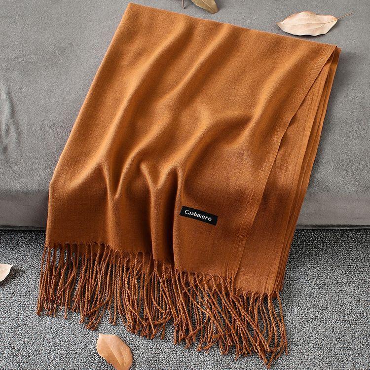 Sciarpa in cashmere spessa ed estesa autunno e inverno 2024, versatile sciarpa calda da donna, sciarpa a doppia faccia, scialle