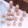 10-20mm Geometric Beech Wood Beads Faceted Hexagon Teether Chewable Spacer Wooden Beads for Baby Pacifier Chain Toys Accessories
