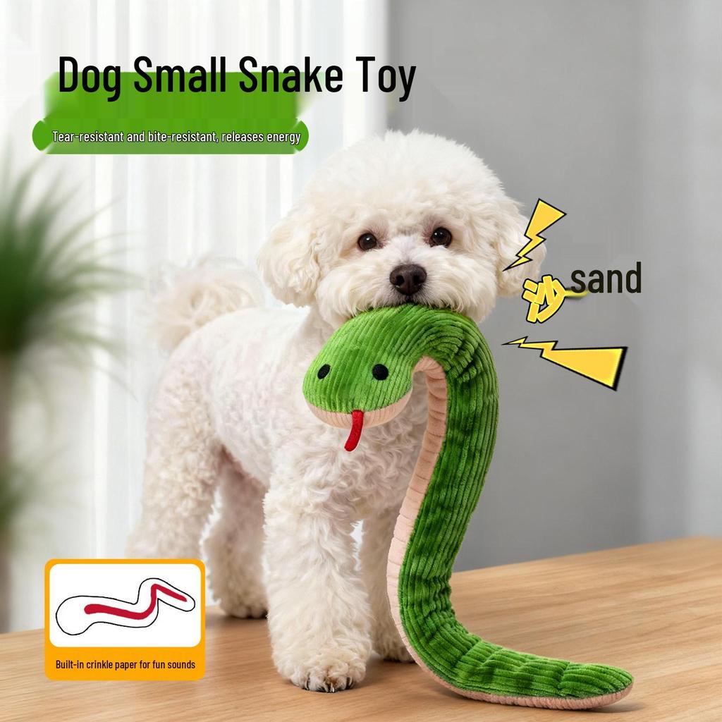 Teeth Grinding Relief Snake Dog Plush Toy with Sound