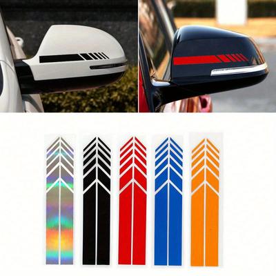 2ks Nálepky na zpětné zrcátko Univerzální styling auta PET Samolepka Dekorace zpětného zrcátka Pruhovaná Samolepka Autopříslušenství