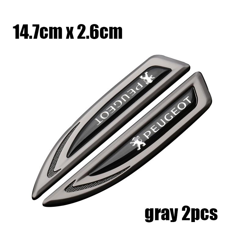 2pcs/1pair new 3D Peugeot logo metal Car Fender side Car door Emblem car window sticker styling Accessories