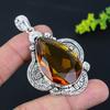 Natural Honey Topaz Gemstone Handmade 925 Sterling Silver Pendant 2.68" w5P81