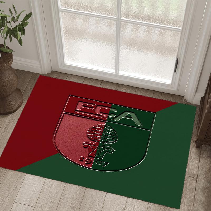 FC Augsburg FC Design Kristall Samt Teppich Gemütlich Nein?Rutschfester Teppich mit Aufdruck für Schlafzimmer Wohnzimmer Eingang