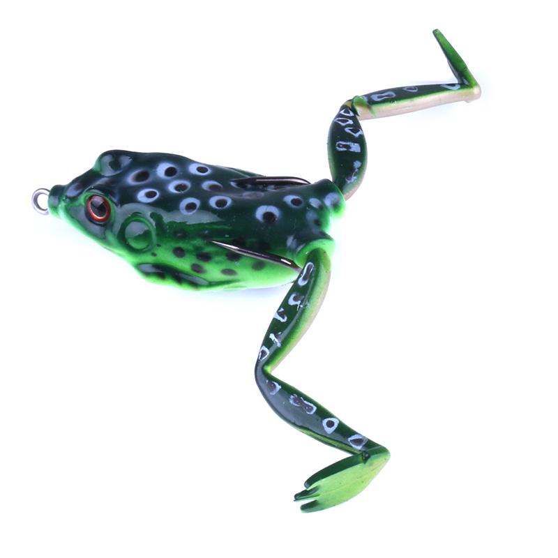 HENGJIA Pack of 5 Topwater Floating Frog Bait Fishing Lures Kit Plastic Artificial Bait with Box