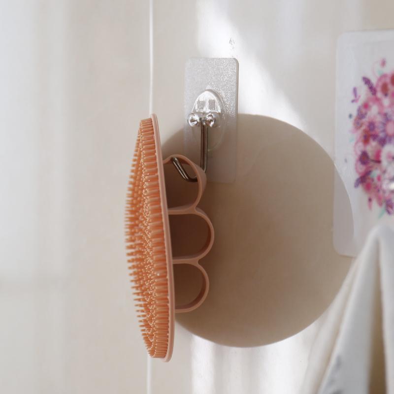 Silicone Body Scrubber Natural Bristles Skin Exfoliator Scrub Shower Sponge Brush Silicone Bath Shower Brush