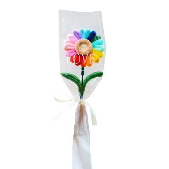 

Sunflower Twist Stick with Suede Fabric Realistic Texture Flower Portable Photo Prop for Home Decoration