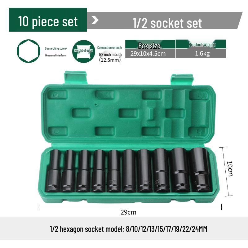 10-Piece Multi-Spec Socket Wrench Set for Auto Repair