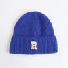 Wool hat women's autumn and winter new letter R standard knitted hat flanged ear protection warm Internet celebrity cold hat tide
