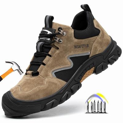 Anti Puncture Work Shoes with Steel Toe Anti Sparks Suede Boots for Men Anti-slip Safety Shoes Indestructible Shoes Men Gift