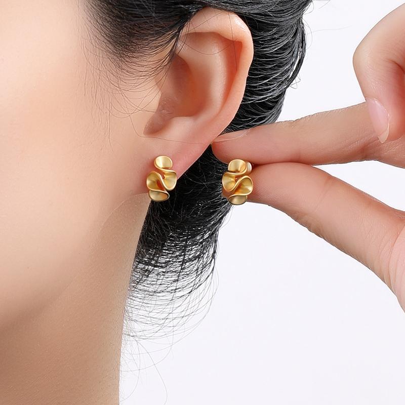 ANENJERY Orecchini a forma di fiore con spirale antizanzare per donna senza fori per le orecchie, orecchini con clip, gioielli versatili alla moda, regali