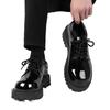 Small Leather Shoes Men'S Formal Business British Derby Feet Wide Big Head Casual Trendy Shoes Glossy Gao Yunhao