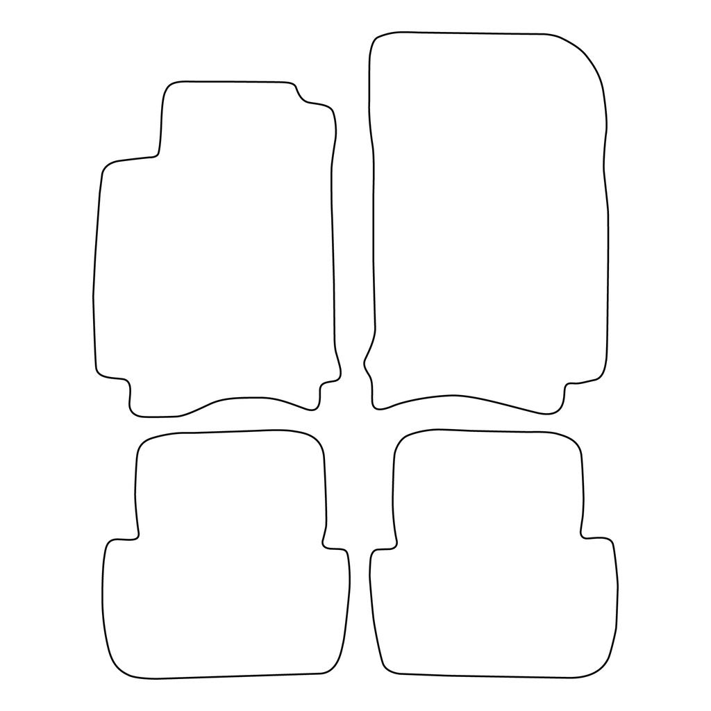 [Blm]Re006 Black - Set Of Velour Floor Mats Suitable For Renault Laguna Ii 2001-2007 - Black Trim