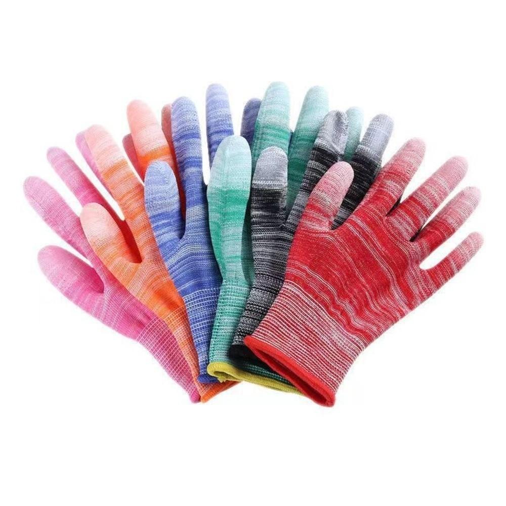 6pairs Coated Finger Anti-Static Gloves Antiskid Dust-Free ESD Safety Gloves Electronic Working Protection Gloves
