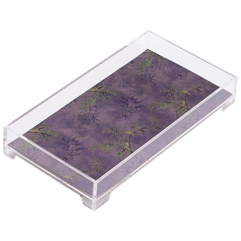 Plateau à thé rectangulaire en acrylique