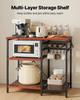 Estantería de Cocina para Panaderos, Estantería para Panaderos de 900 mm de Ancho, Soporte de Cocina con Barra de Soporte en Forma de X, 5 Ganchos en Forma de S, Estante de Almacenamiento Multicapa, Soporte para Barra de Café