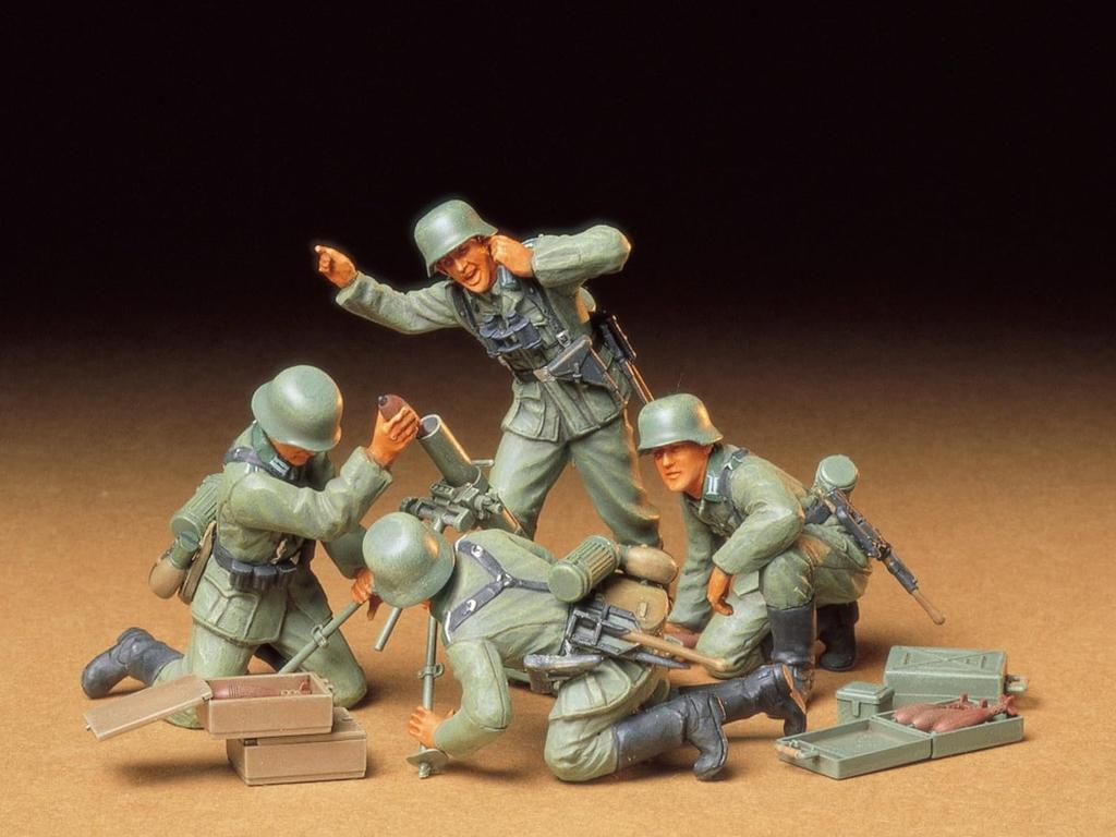 Tamiya Military Miniature Series 193 German Army Infantry Mortar Team Set Plastic Model 35193 1/35 No.