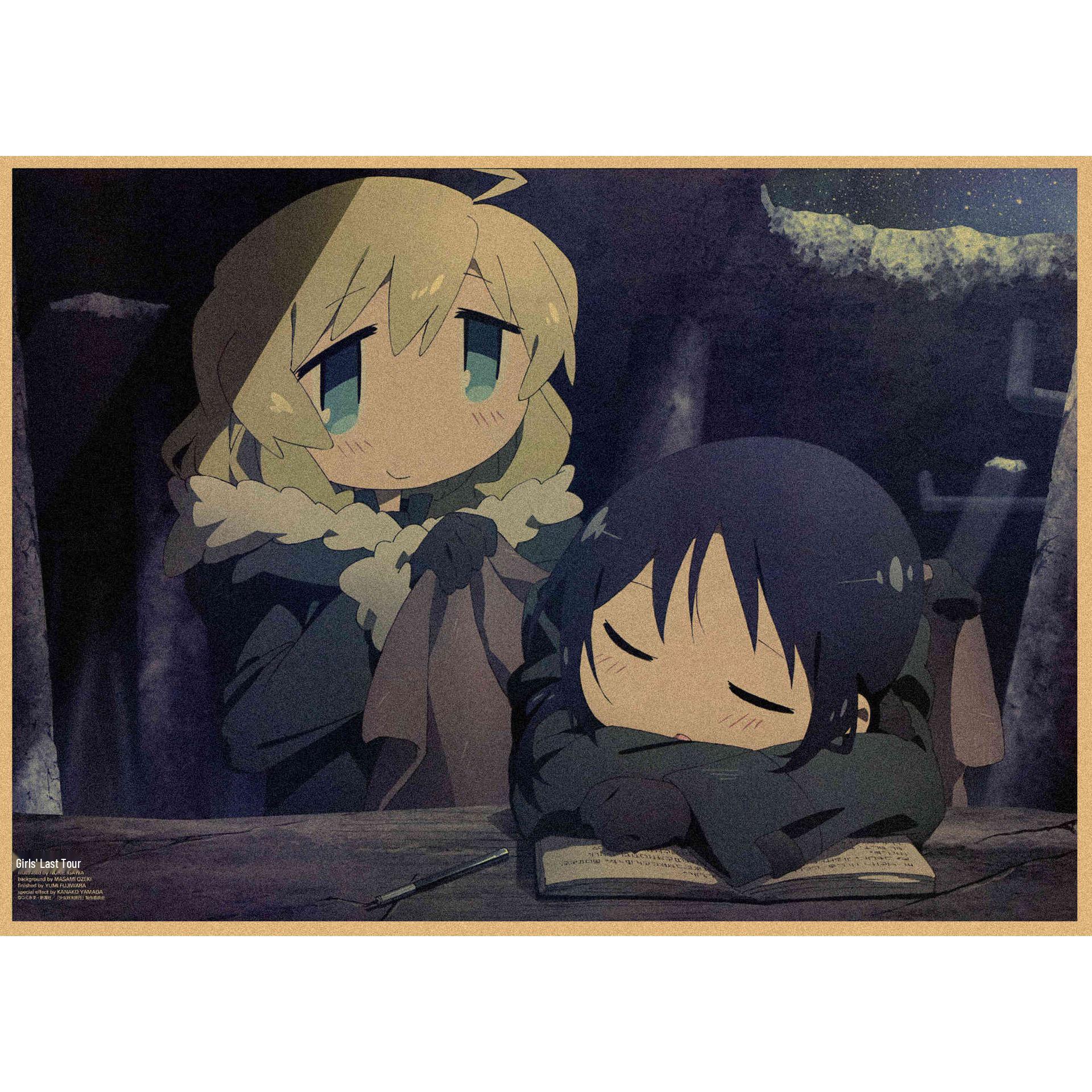 

Retro Japanese Anime Girl Kraft Paper Poster - The Journey s End Wall Art Mural 29.7X42cm(A3 size)