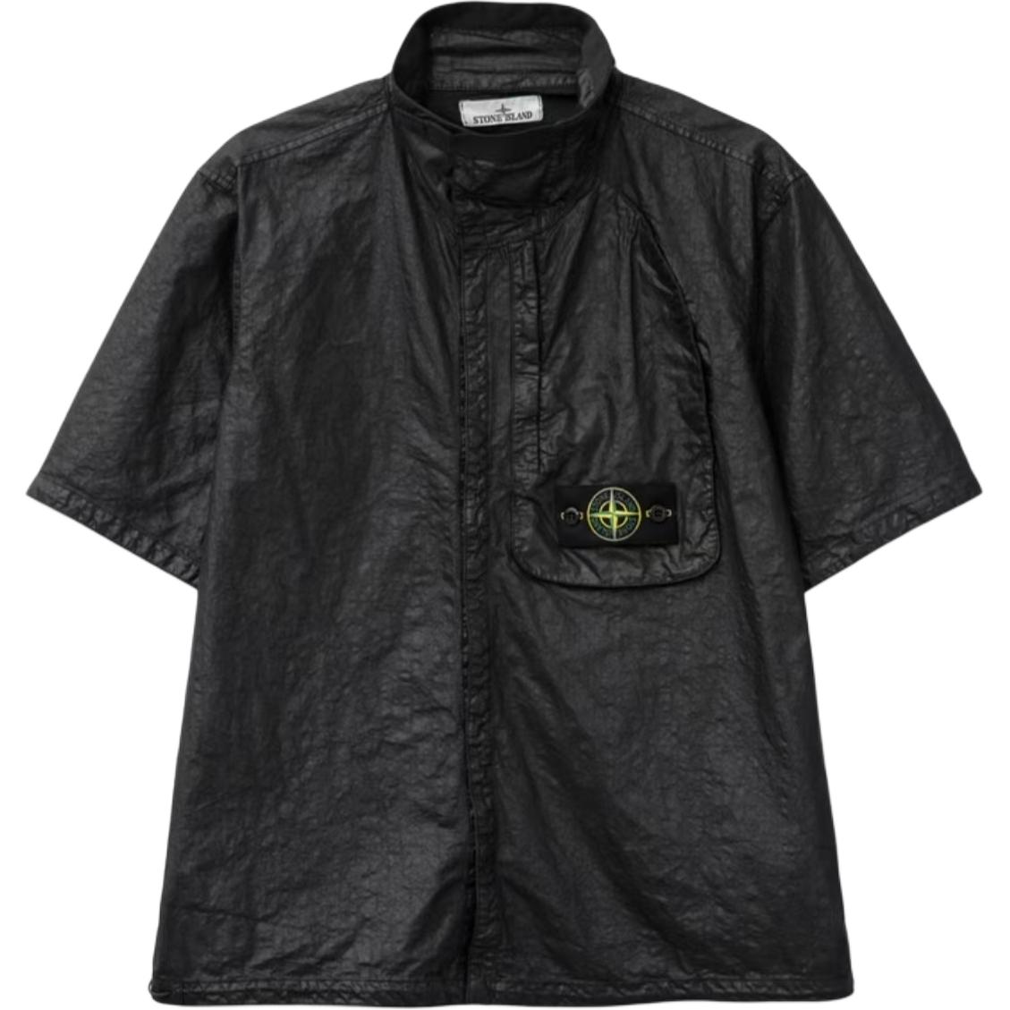 Stone Island Lz25 Effen Kleur Eenvoudig Enkelrijig Poloshirt Heren Shirts Zwart K1S1512000-28S0069-V0029 M