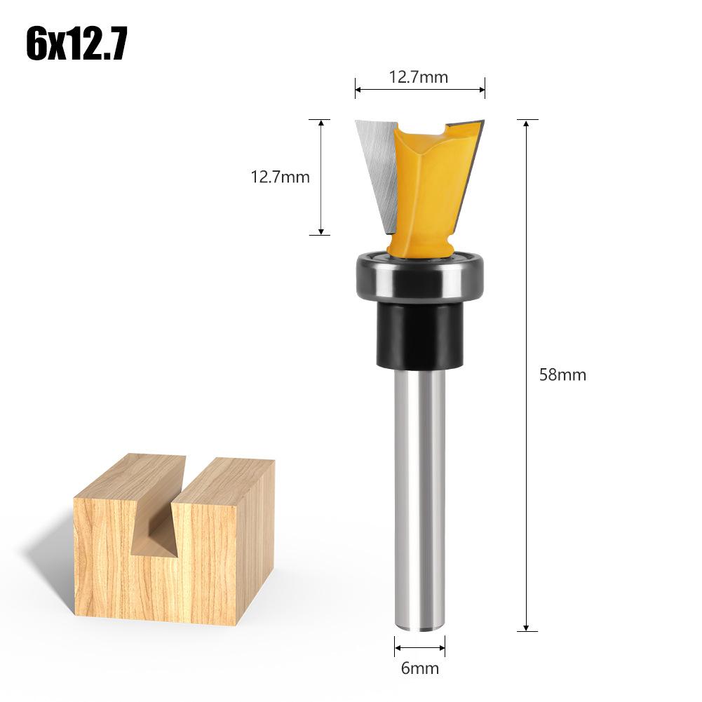 

Bearing Imitation Dovetail Knife Slotting Trimming Machine Head Mouth Unk Knife 1/4 Handle Tenon Knife Engraving Machine Woodworking Cutter Bearing Dovetail Knife 6 * 1/2