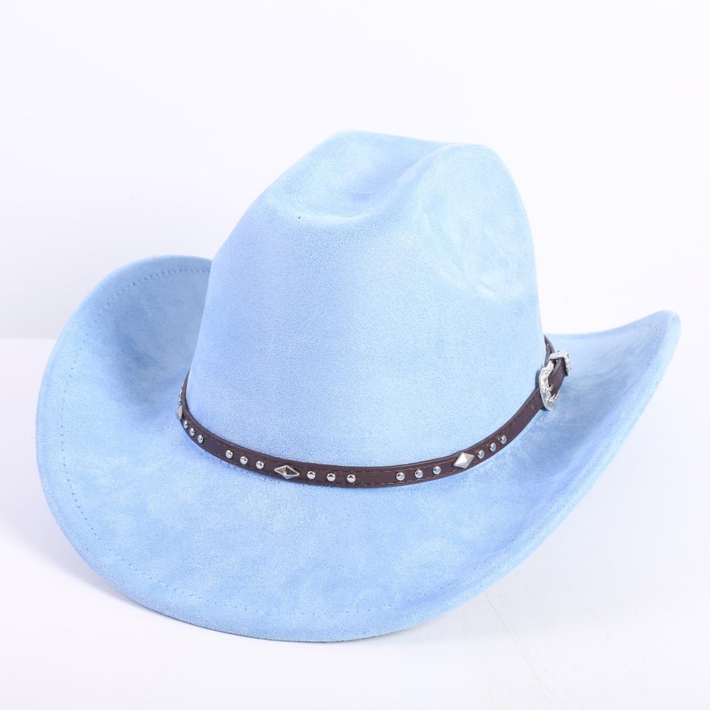 Neue Farbe Western Cowboyhut Herren und Damen Pendler Vielseitig Einfacher Stil Breiter Rand Zylinder Sonnenhut