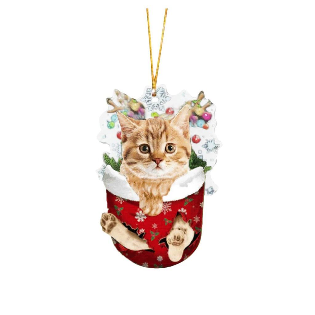 Whimsical Cat Christmas Socks Tree Hangings Brighten Up Your Decor Holiday
