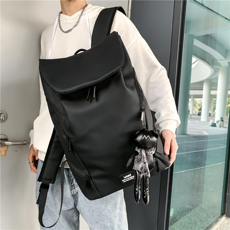 Schoolbag Fashion Trendy Cool Capacity Men's Backpack Solid Color Simple Travel Backpack Women's Versatile College Student School Bag
