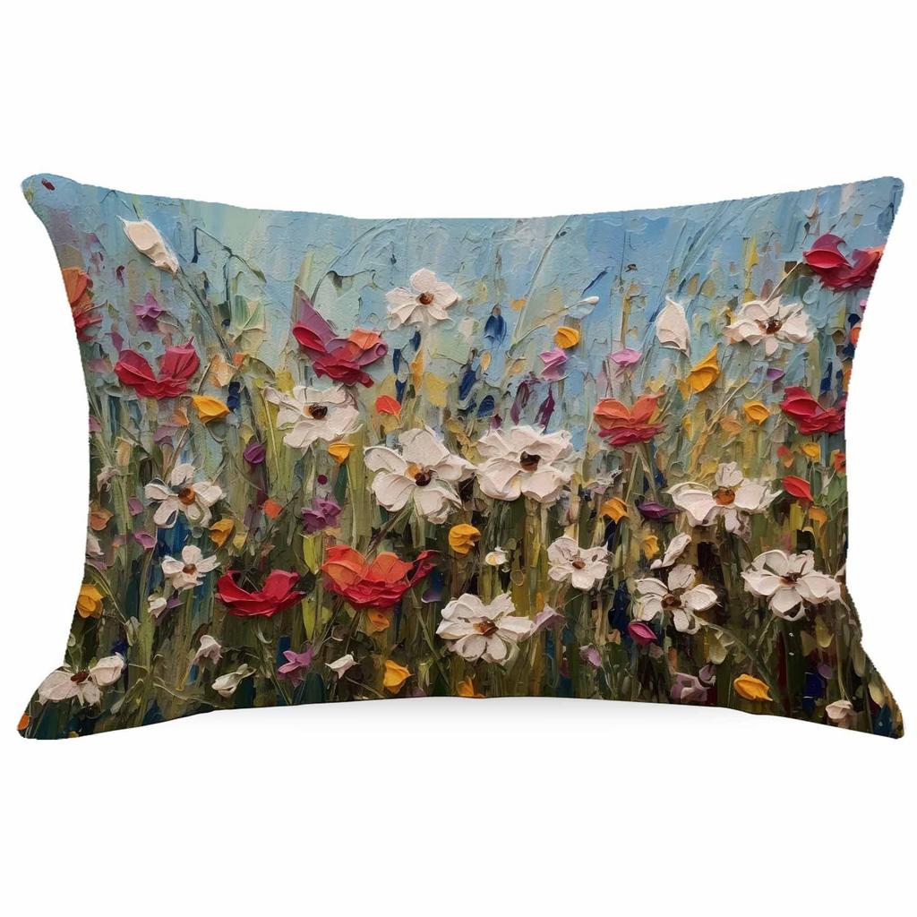 New Decorative Pillowcase 3D Three-dimensional Effect Floral Pillowcase Sofa Cushion Cover Digital Printing