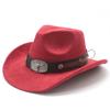 Ethnic Style Minority Suede Hat Belt Male And Female Couple Hat Western Cowboy Top Hat