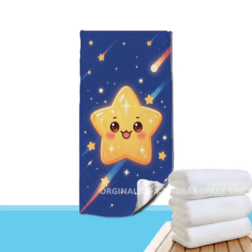 Cute Starry Sky Beach Towel Patterned Sunscreen And Windproof Suitable For Swimming Pool Camping Travel Blanket