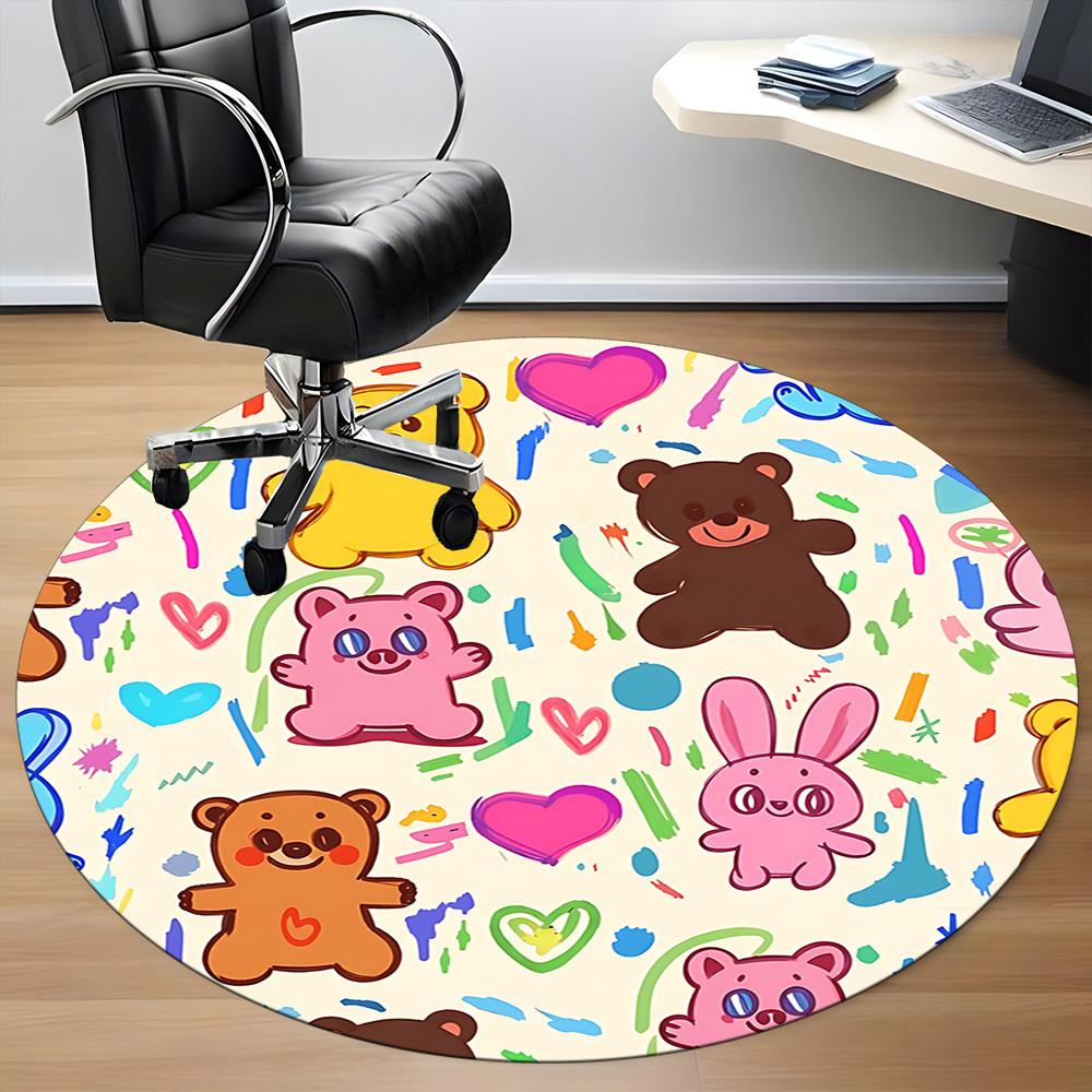 1pc Cute Bears Chair Carpet for Office, Perfect for Office, Holiday Party Decoration Choice Yy260314051
