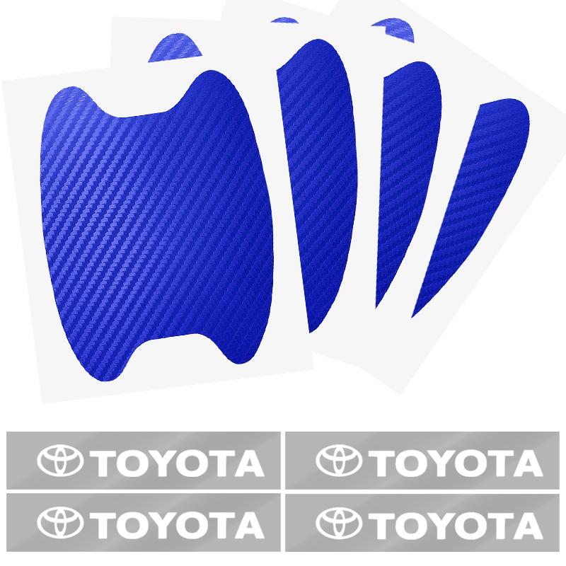 Car Door Sticker Carbon Fiber Scratches Auto Handle Protection Film for Toyota TRD GR Yaris Hilux Corolla Prius Avensis Emblem Auris