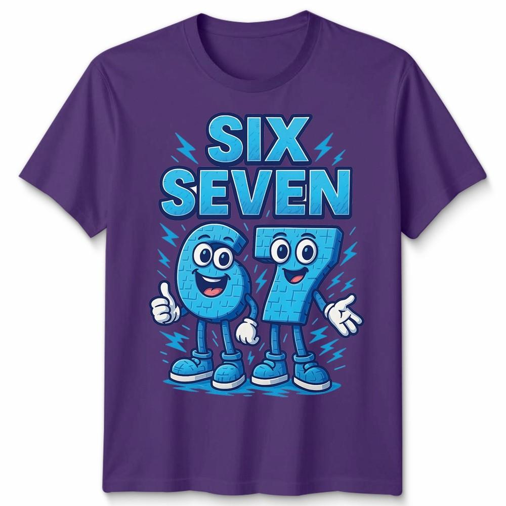 Six Seven Number 67 Cartoon Funny Retro Gamer Style Unisex Tshirt Gift