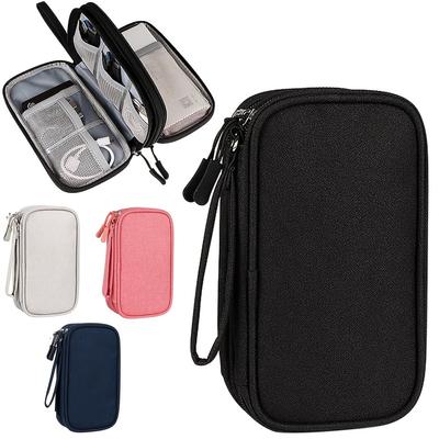 Nylon Storage Bags Double Layer Waterproof Travel Organizer For Earphone Mouse Charger Cable Hard Drives Electronics Accessories