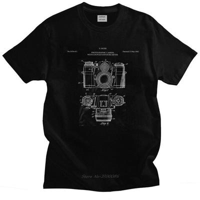 Magliette Vintage con Obiettivo di Fotocamera per Fotografi Uomo Manica Corta Magliette per Amanti della Fotografia Maglietta Stampata Cotone Vestibilità Regolare Magliette