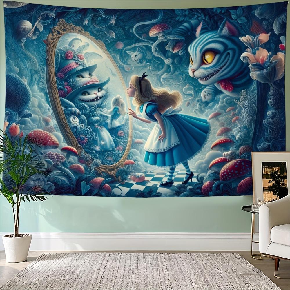 Anime Alice In Wonderland Hanging Carpet Wall Tapestry Decor Aesthetic Room Decor Wall Cloth Party Hanging Background Room