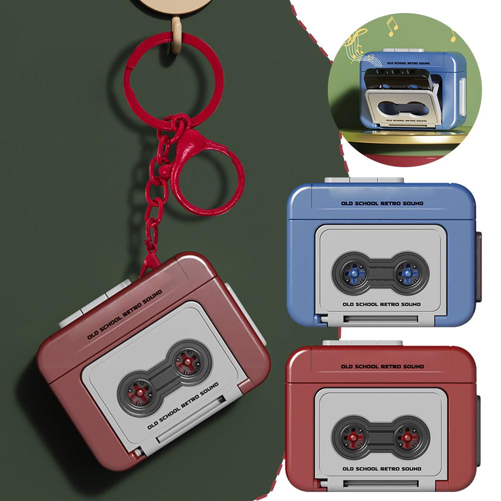 Vintage Mini Recordable Vintage Tape Recorder Couple Gift Retro Cassette Recorder Classic Fun Red And Blue Couple Gifts