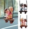 Anime Car Accessories Cute Couple on Swing Car Accessories Interior Romantic Couple Rearview Mirror Swing Pendant Ornament Gift