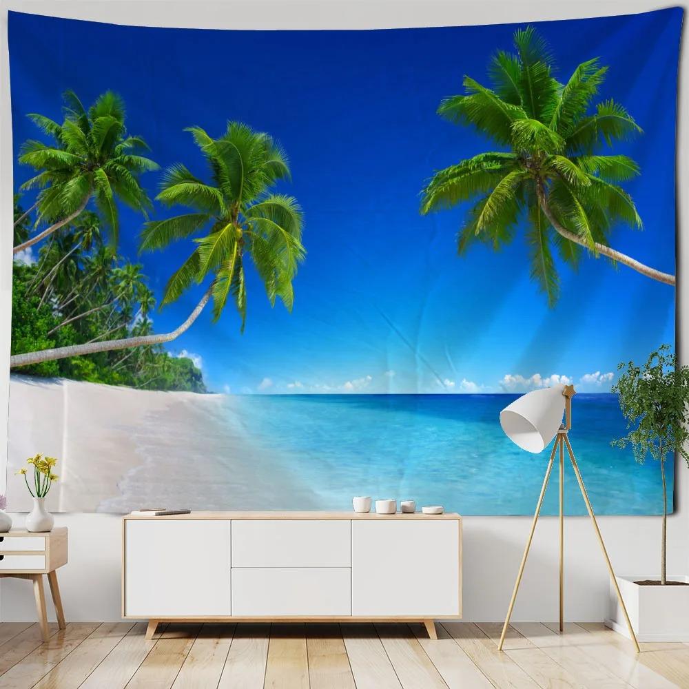 Böhmische Wandteppich Nordischer Tropischer Strand Wandteppich Mandala Wandbehang Hippie Schlafzimmer Dekor Psychedelischer Wandteppich