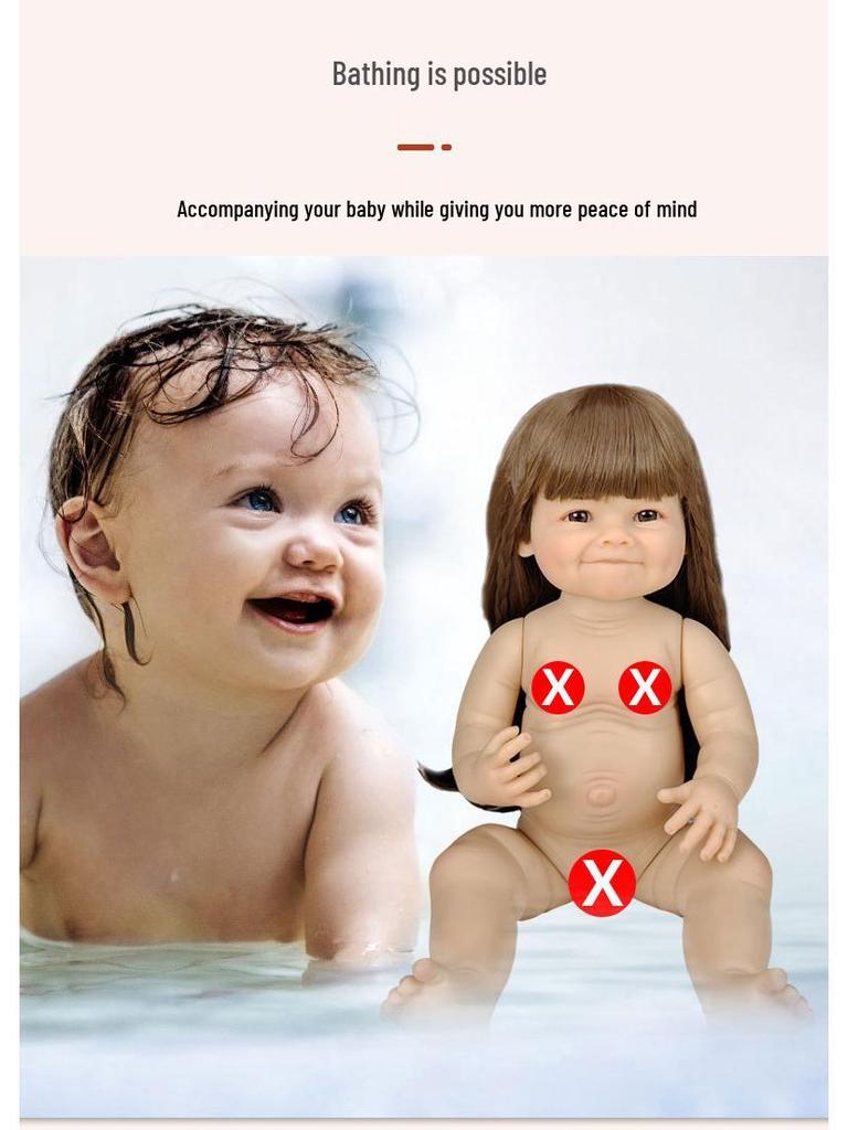 55cm Waterproof Vinyl Reborn Dimple Doll Playset