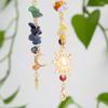 Ingemark Vintage Metal Sun Moon Pendant Hair Clip Chain Women Romantic Trendy Crystal Acrylic Beads Long Tassel Hair Accessories