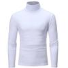 Herren Slim Fit Pullover-T-Shirt mit hohem Kragen und langen Ärmeln für Herbst/Winter