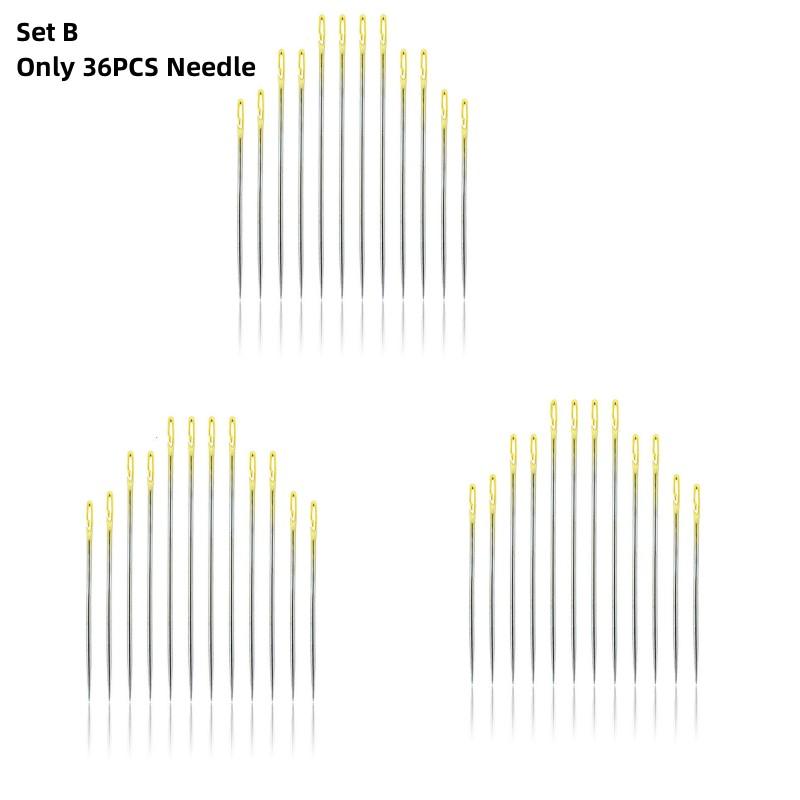 12/36PCS Sewing Needles Multi-size Side Opening Stainless Steel Darning Sewing Household Hand Tools Sewing Tools and Accessoires